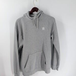 Adidas Primegreen Kangaroo Pocket Classic Pullover Hoodie Heather Gray Size M